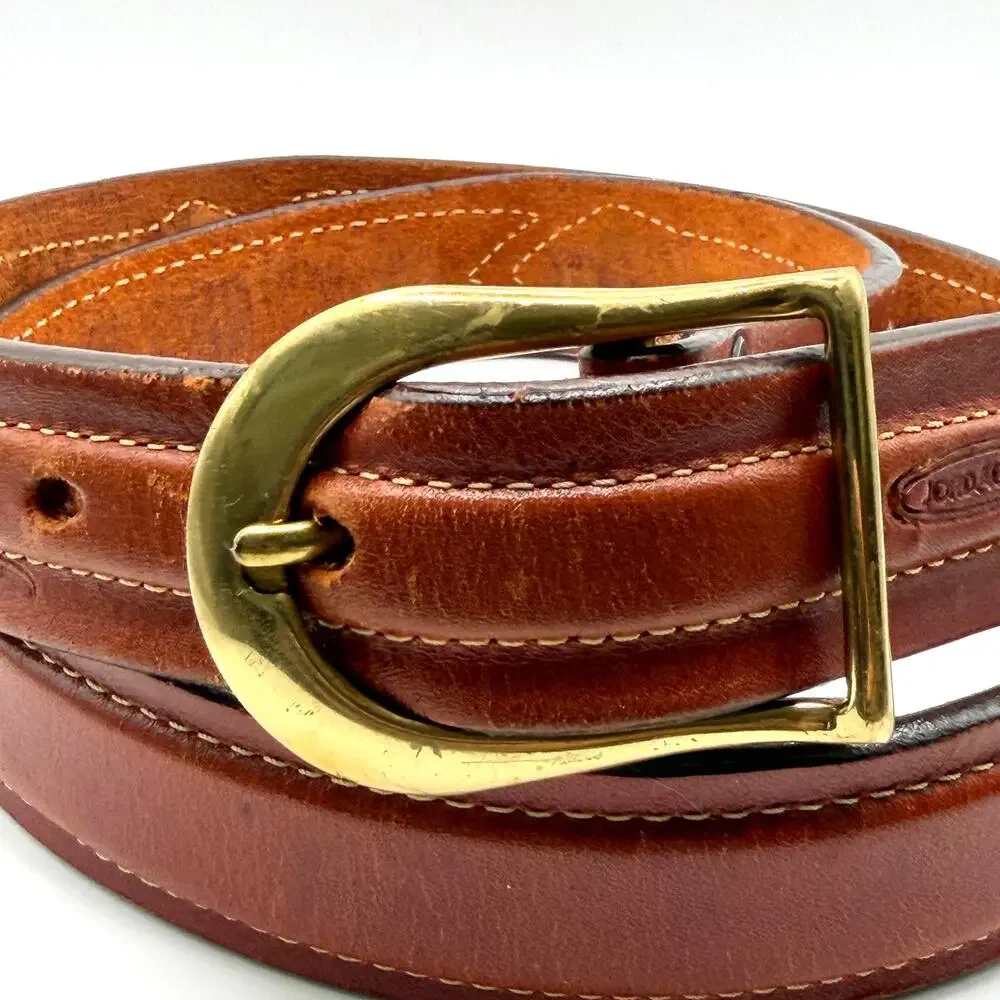 Vintage 80s Jordache Brown Genuine Leather Equestrian Belt